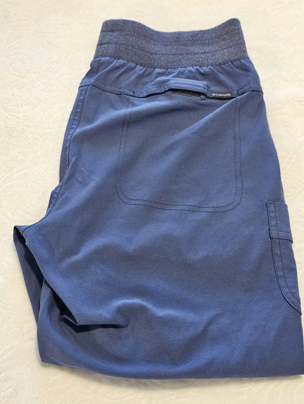 Columbia Dark Blue Utility Stretch Waist Hiking Capri Pants Crop XK0797 S/M Euc